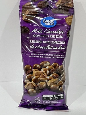 Great Value Milk Chocolate Covered Raisin, Milk Chocolate Covered Raisin