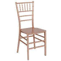 2 Pk. HERCULES Series Rose Gold Resin Stacking Chiavari Chair