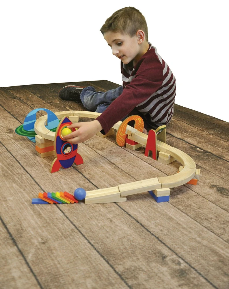 Ryan's World - Ryan's 45 Piece Wooden Space Marble Race