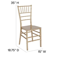 2 Pk. HERCULES Series Gold Resin Stacking Chiavari Chair