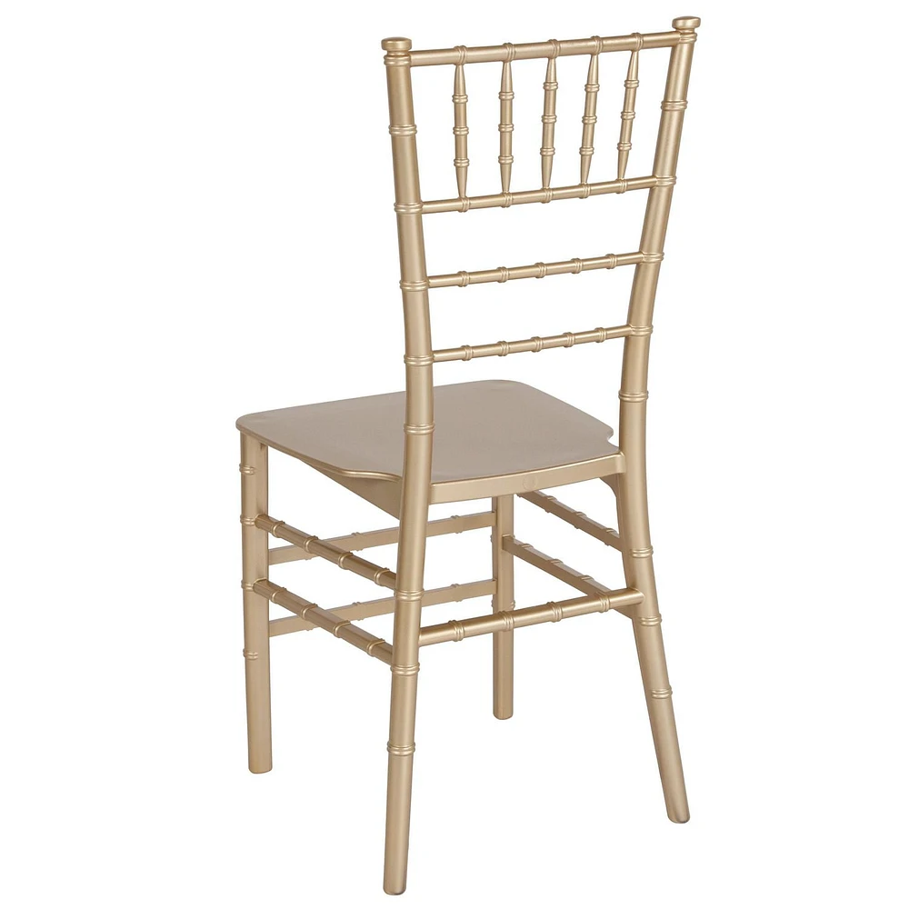 2 Pk. HERCULES Series Gold Resin Stacking Chiavari Chair