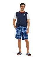 Chaps Men's 2-Pack Jersey Tee and Fleece Sleep Shorts with Pockets Loungewear Set