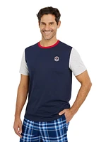 Chaps Men's 2-Pack Jersey Tee and Fleece Sleep Shorts with Pockets Loungewear Set