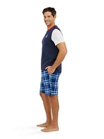Chaps Men's 2-Pack Jersey Tee and Fleece Sleep Shorts with Pockets Loungewear Set