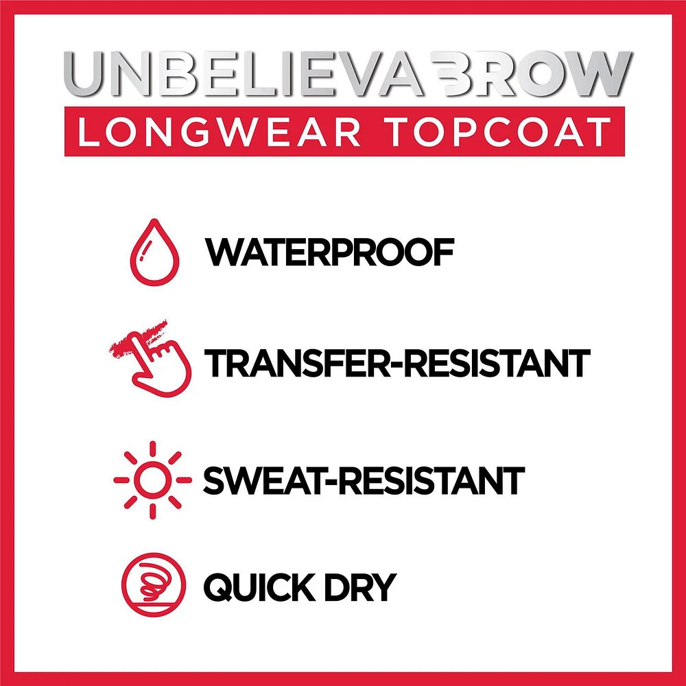 L'Oréal Paris Unbelievabrow Eyebrow Gel Topcoat 30h Longwear, Transparent, 5ml., Unbelievabrow Longwear Brow Topcoat gel