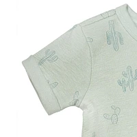 modern moments™ by Gerber® - Barboteuse à manches courtes et jambes longues Palmiers Bleu clair avec cactus