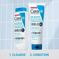 CeraVe Anti-Dandruff Hydrating Conditioner for Men & Women, Gently Cleanses Scalp & Hair While Reducing Flakes, Itchiness, and Irritation, 266mL