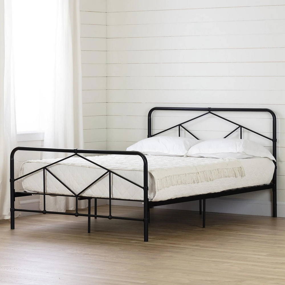 South Shore, Sazena collection, Geometric Metal Platform Bed