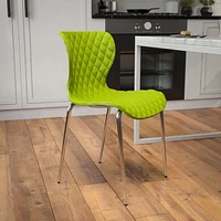 4 Pk. Lowell Contemporary Design Citrus Green Plastic Stack Chair