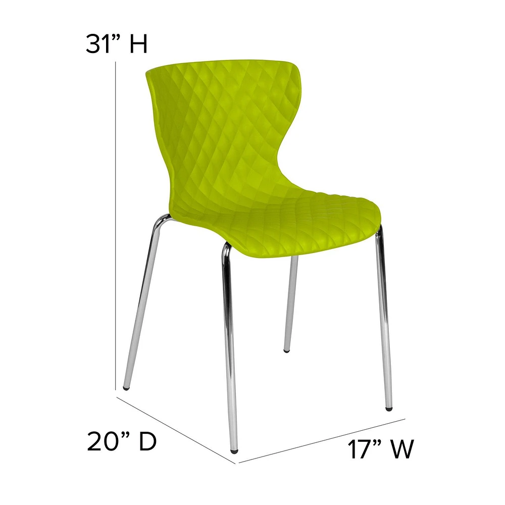 4 Pk. Lowell Contemporary Design Citrus Green Plastic Stack Chair