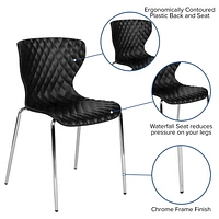 4 Pk. Lowell Contemporary Design Black Plastic Stack Chair