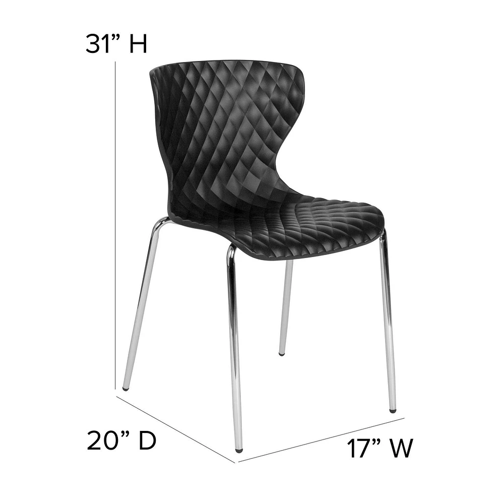 4 Pk. Lowell Contemporary Design Black Plastic Stack Chair