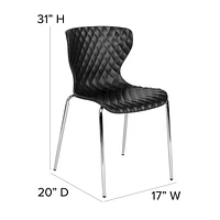 4 Pk. Lowell Contemporary Design Black Plastic Stack Chair