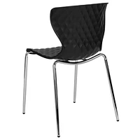 4 Pk. Lowell Contemporary Design Black Plastic Stack Chair