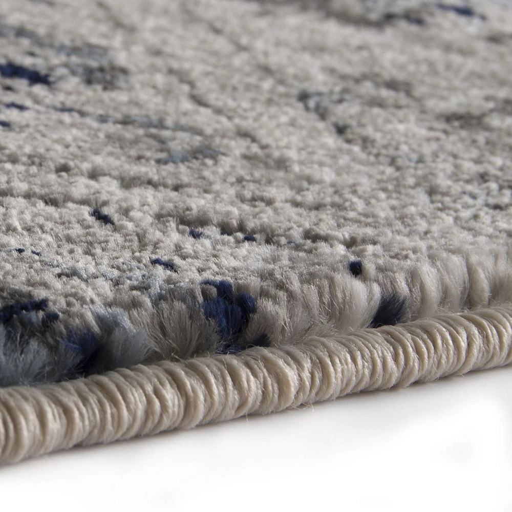 Zunthus Tan and Blue Woven Area Rug