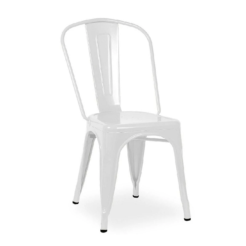 Heavenly Collection White Metal Dining Chairs