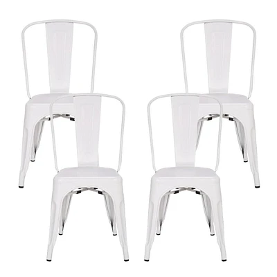 Heavenly Collection White Metal Dining Chairs