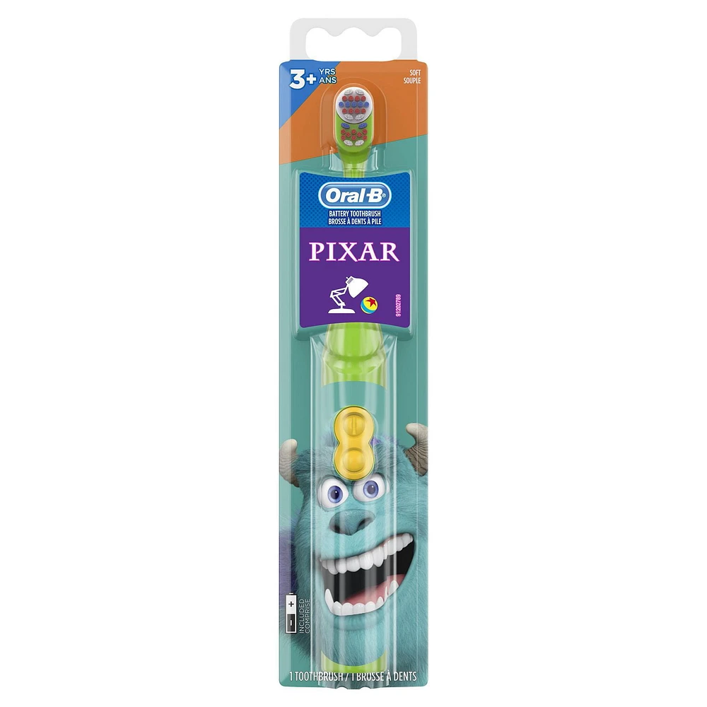 Oral-B Kid's Battery Toothbrush featuring PIXAR favorites, Soft Bristles, for Kids 3+