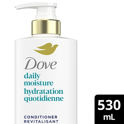 Revitalisant pour Cheveux Secs Dove Hydratation quotidienne avec Soin Protéine Liquide Bio et Sérum d'Acide Hyaluronique, 530mL 530 ML