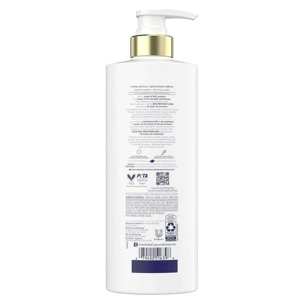 Dove Colour Protect Conditioner for Colour Treated Hair, with Liquid Bio-Protein Care 530mL, 530 ML