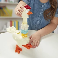 Play-Doh Animal Crew Cluck-a-Dee Feather Fun Chicken Toy Farm Animal Playset with 4 Non-Toxic Play-Doh Colors