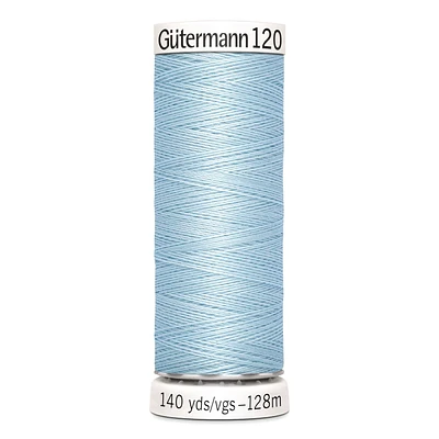 Gutermann 120 Sew - All Thread 128 m/ 140 yds - Sky Blue (Pack of 5 Spools), Sewing Thread 128 m/ 140 yds