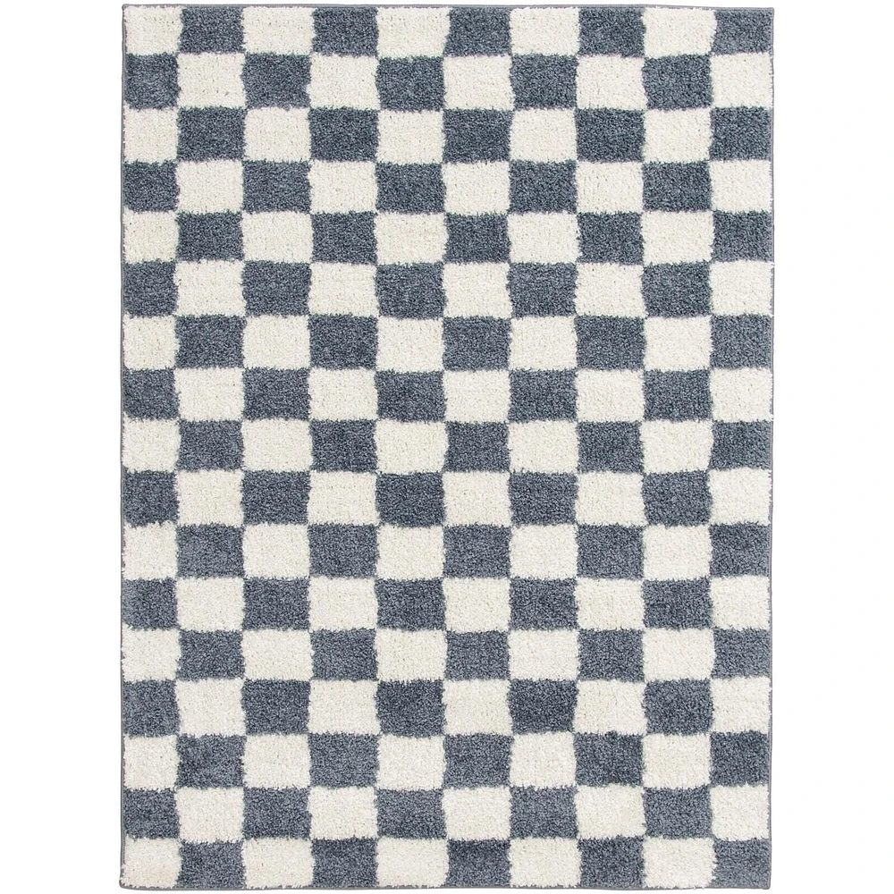 Rug Ease Checkerboard Blue and White area rug