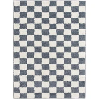 Rug Ease Checkerboard Blue and White area rug