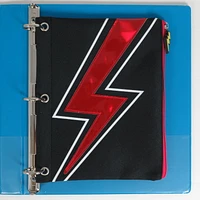 Pen + Gear Polyester Lightning bolt design binder zipper pouch, Black / Red, 7.75 in. x 9.75 in.