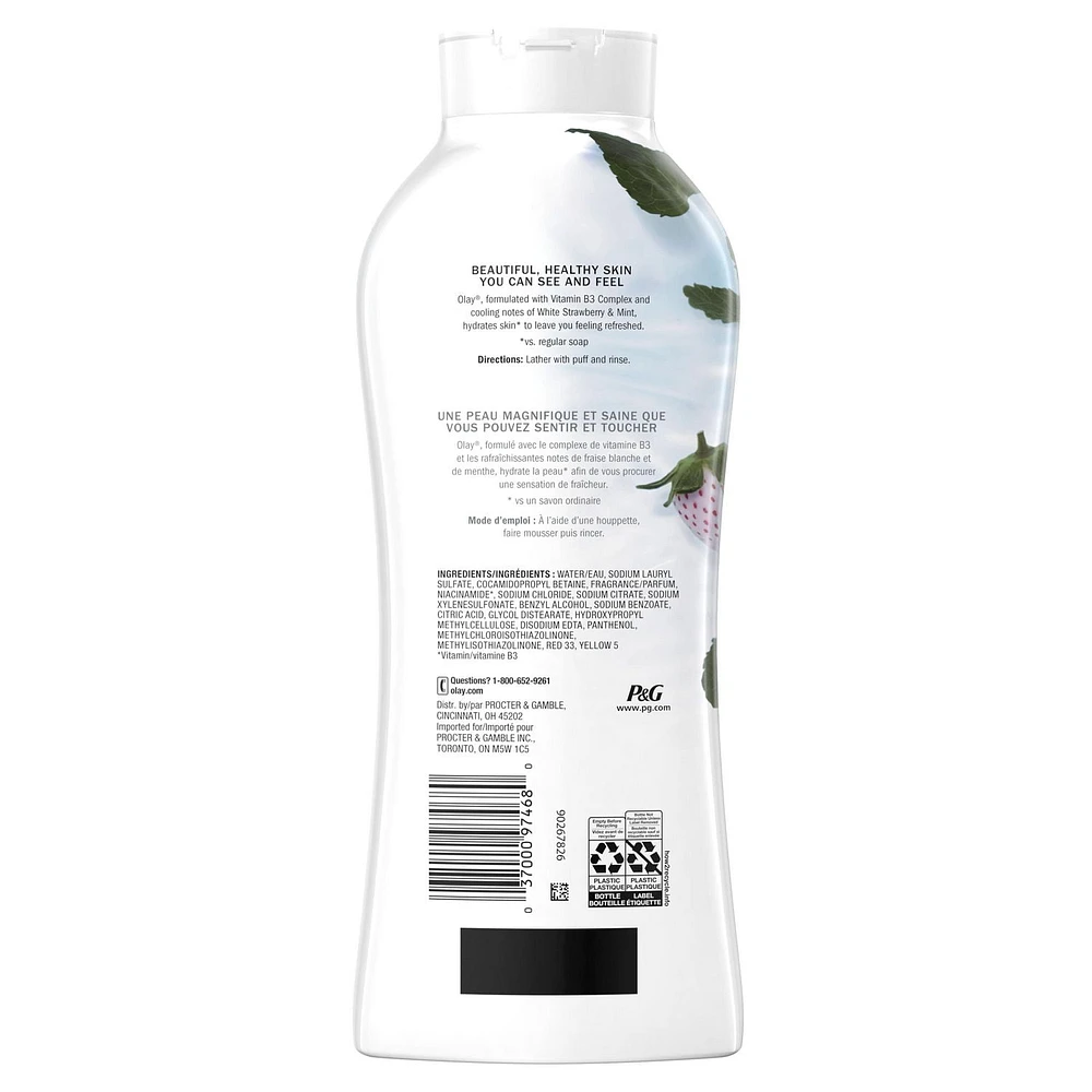 Olay Fresh Outlast Body Wash, White Strawberry & Mint, 650 mL