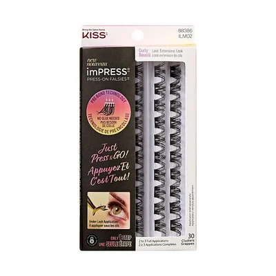 KISS ImPRESS Faux cils à pression - emballage de rechange - recourbé - 30 faisceaux de cils KISS Ongles imPRESS