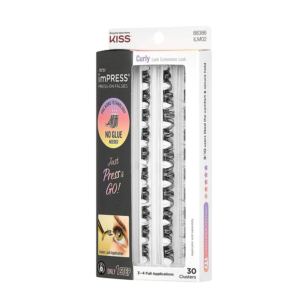 KISS ImPRESS Faux cils à pression - emballage de rechange - recourbé - 30 faisceaux de cils KISS Ongles imPRESS