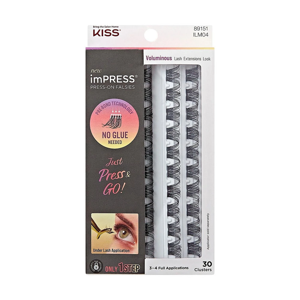 KISS ImPRESS Faux cils à pression - recharges - 30 faisceaux - Volumineux