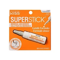 KISS Super Colle à faux cils en faisceaux individuels - Poids net 6,5 g (0,23 oz) - Transparent KISS adhésif pour faisceaux de cils