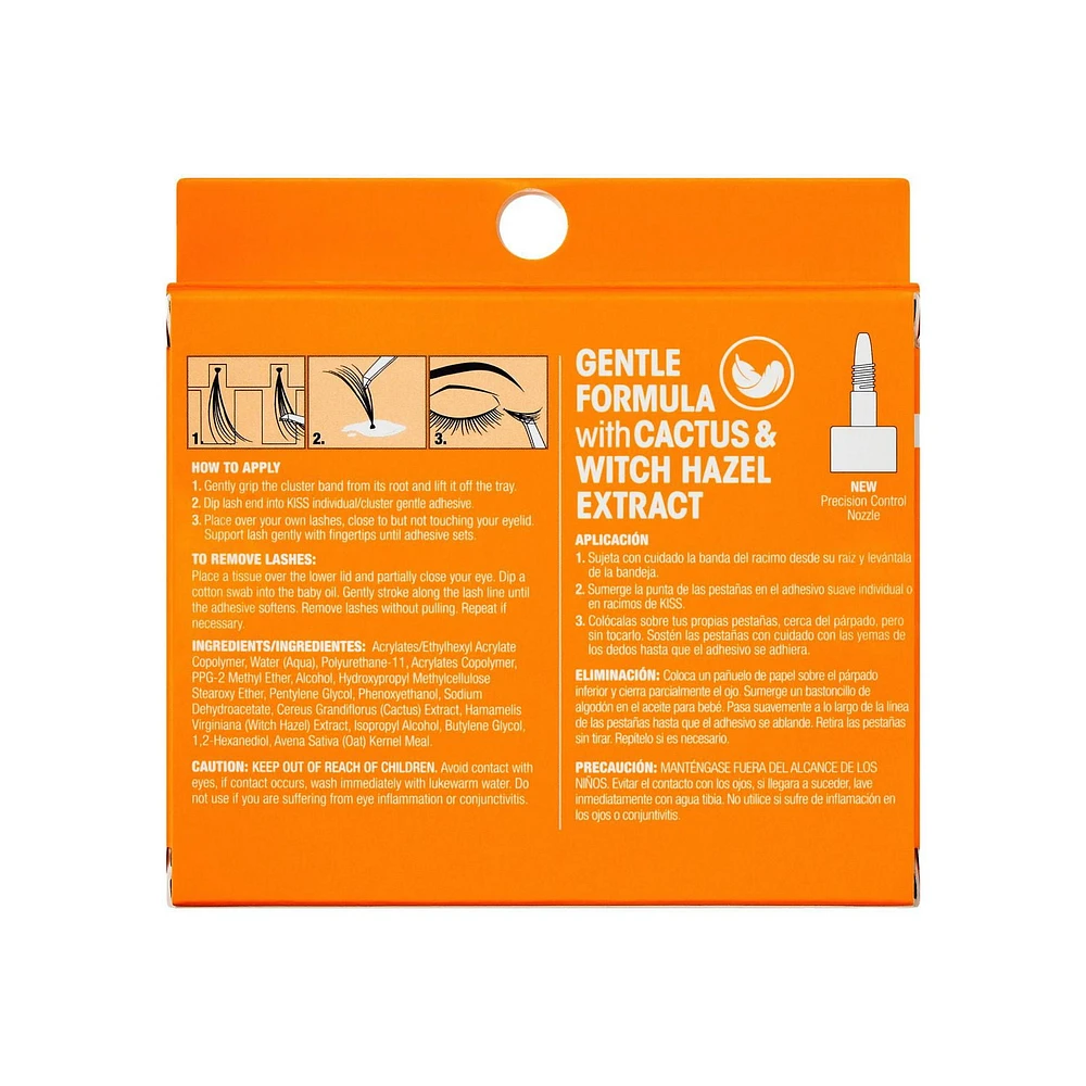 KISS Super Colle à faux cils en faisceaux individuels - Poids net 6,5 g (0,23 oz) - Transparent KISS adhésif pour faisceaux de cils