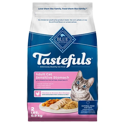 Tastefuls Adult Sensitive Stomach Natural Dry Cat Food, 0.9kg