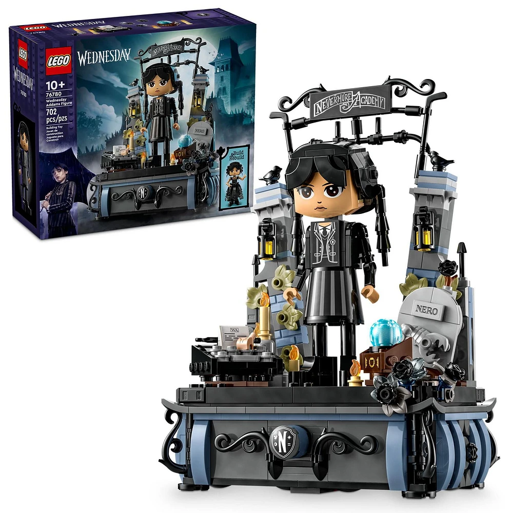 LEGO Wednesday Addams Figure - Building Toy for Kids, Girls & Boys, Ages 10+ - Collectible Wednesday Addams Doll with Display for Fans - Gift Idea for Birthday - 76780