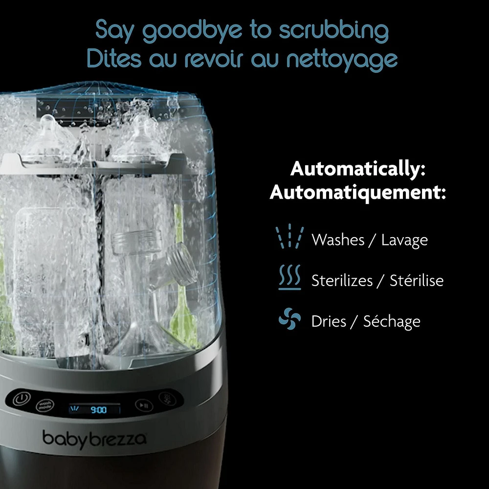 Lave-biberons Bottle Washer Pro de Baby Brezza - Lave biberons, Stérilisateur + Sécheuse tout en un lave les biberons, pièces de produits de bébé et des gobelets - remplace le lavage à la main, les brosses à biberons et les égouttoirs