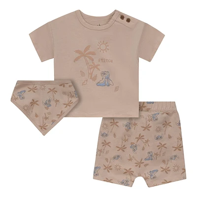 Disney Stitch Ensemble de Shorts avec Bavoir