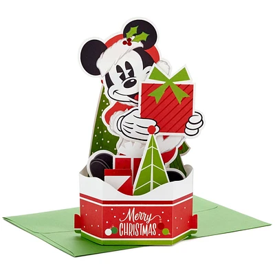 Hallmark Paper Wonder Mickey Mouse Displayable Pop Up Christmas Card (Santa Claus)