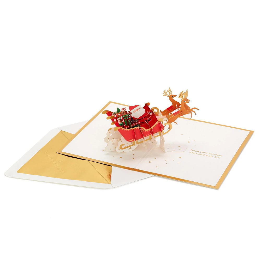 Hallmark Signature Paper Wonder Pop Up Christmas Card (Santa's Sleigh)