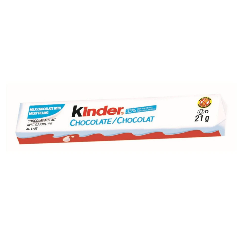 KINDER® CHOCOLATE/CHOCOLAT bar, Milk Chocolate Candy bar with a Milky Filling, Kinder Milk Chocolate