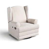 Storkcraft Serenity Wingback Upholstered Recline Glider with USB