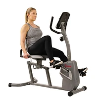 Sunny Health & Fitness Magnetic Recumbent Bike Exercise Bike with Easy Adjustable Seat, Tablet Holder, RPM and Pulse Rate Monitoring - SF-RB4806