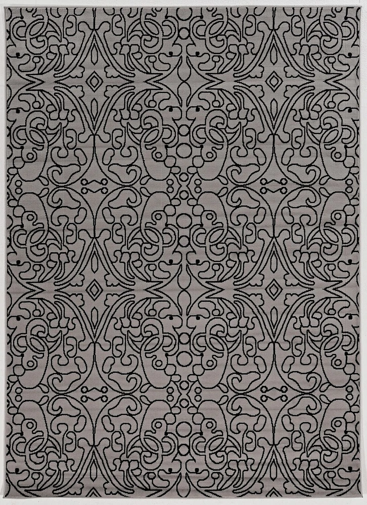 Capri iForum Grey & Black 6' 5" x 9' 3" Area Rug