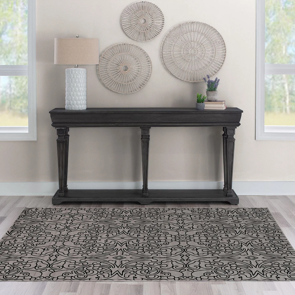 Capri iForum Grey & Black 6' 5" x 9' 3" Area Rug