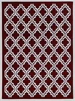 Capri Quatrefoil Red & Cream 6' 5" x 9' 3" Area Rug