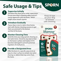 Sporn Durable T-Bone Marrow Dog Chew Bones for Aggressive Chewers, Jerky Flavor, Small, Small