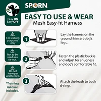 Sporn Easy-Fit Mesh Dog Harness, Breathable & Easy Dog Walking Harness, Multi, Medium