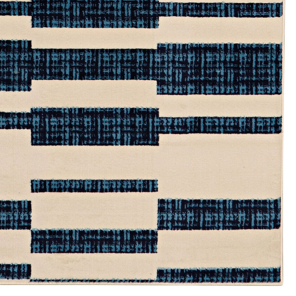 Capri Leslie Bone & Blue 4' 3" x 7' 3" Area Rug